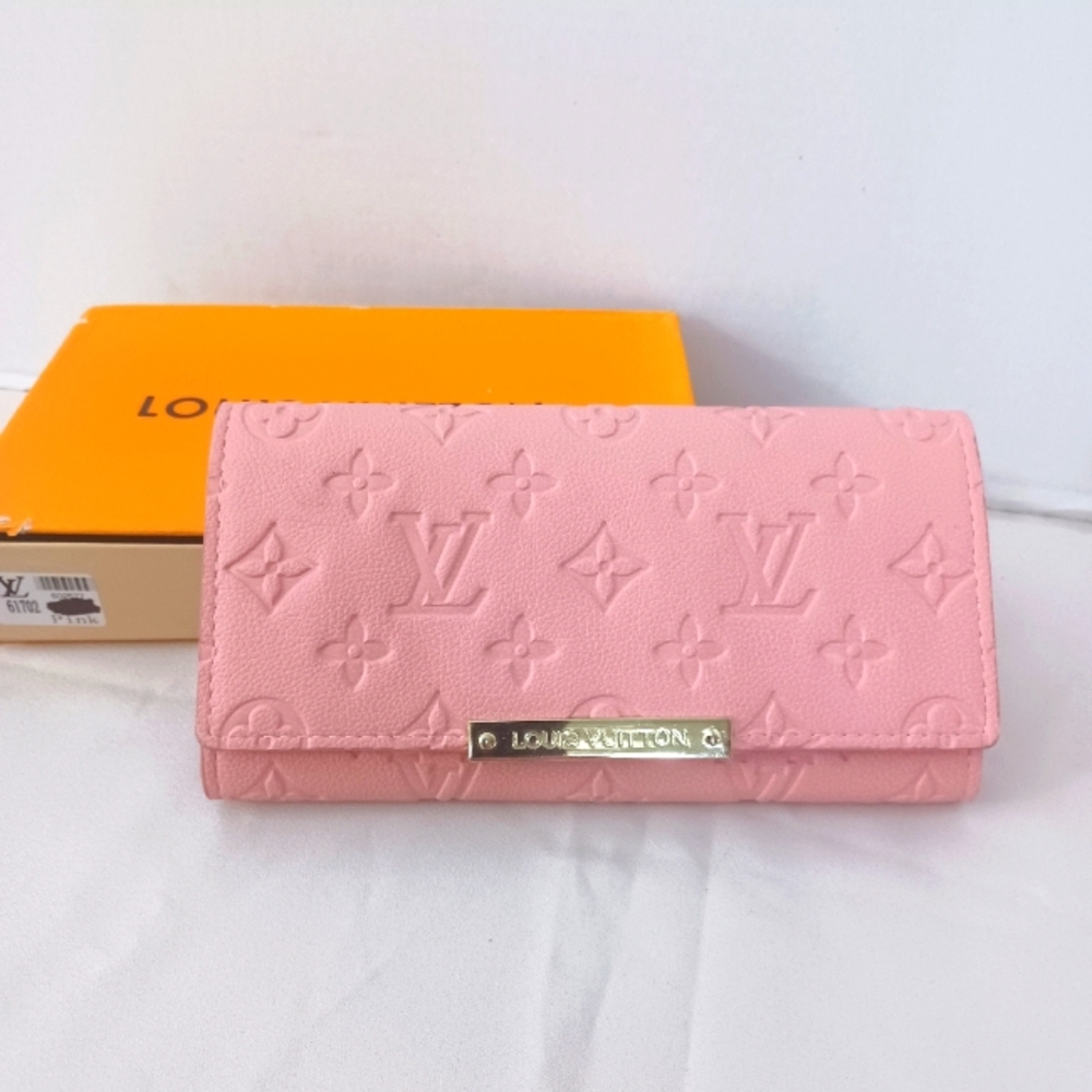Louis Vuitton Pink Monogram Long Wallet - Dustbag & Box